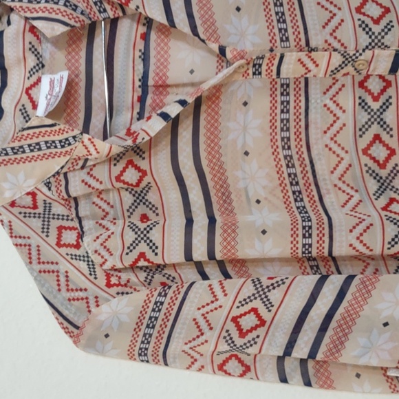 USED KIKI LA RUE PATTERN SHIRT 100% POLYESTER SIZE L - Picture 3 of 13